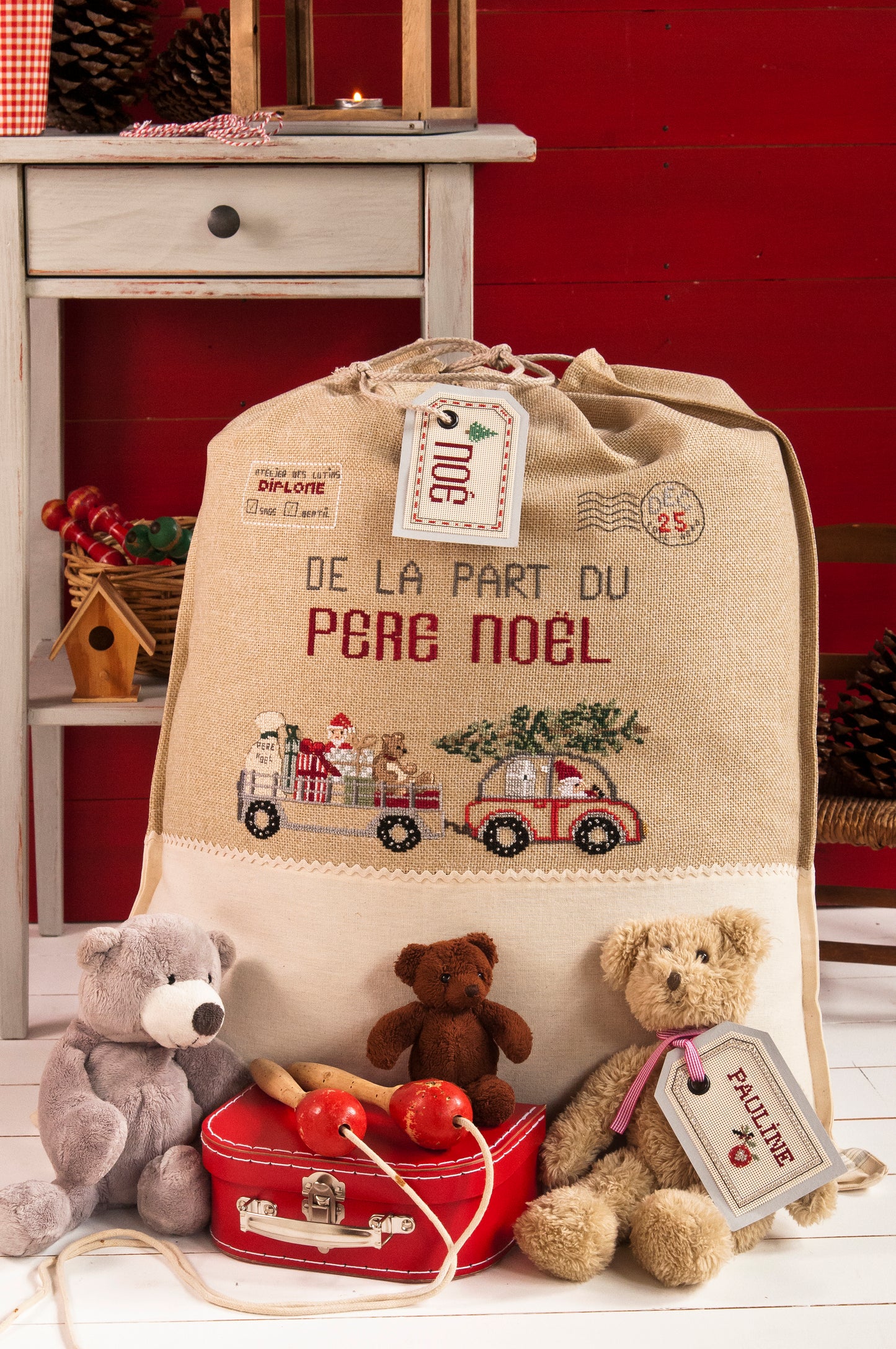 Grille : La hotte du Père-Noël, Création Point de Croix