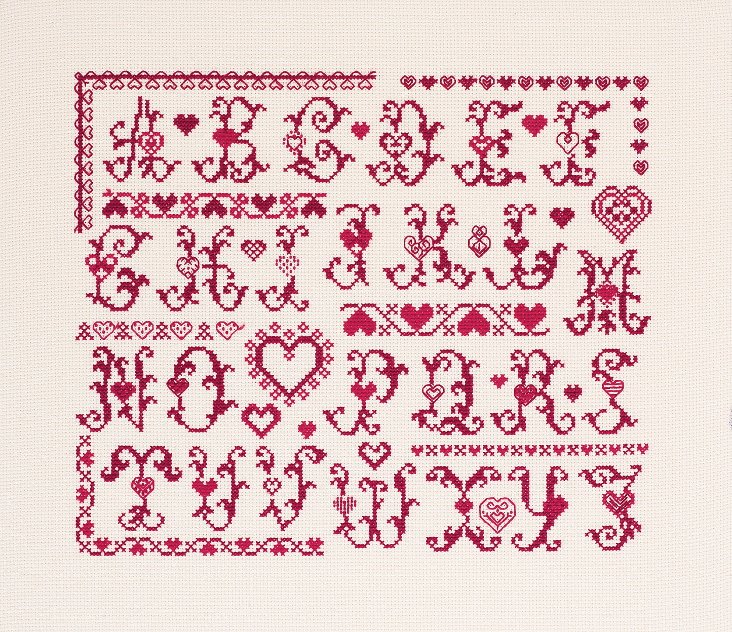 Abcédaires délicats, lettres et oiseaux, style scandinave. Grille point de croix, 4 pages, réf. DMC incluses.