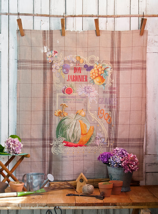 Grille de broderie point de croix « Grand torchon Automne » par M. Bonnin : fruits et légumes d'automne sur lin bis 12 fils. DMC, 6 pages, motif 59 x 83 cm.