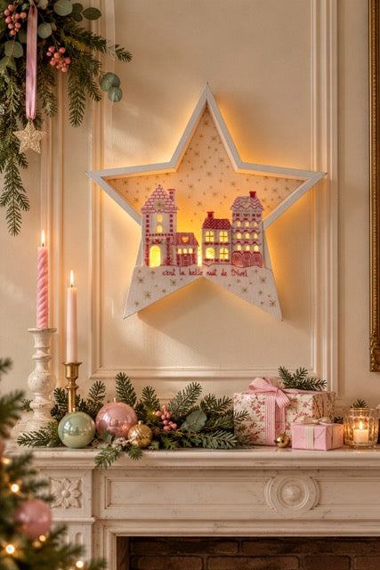 Brodez « Les Noëls de notre enfance » : motifs rétro de Noël pour chemin de table sur Aïda 5,5 points/cm. Petits motifs de 65 × 65 points en moyenne.